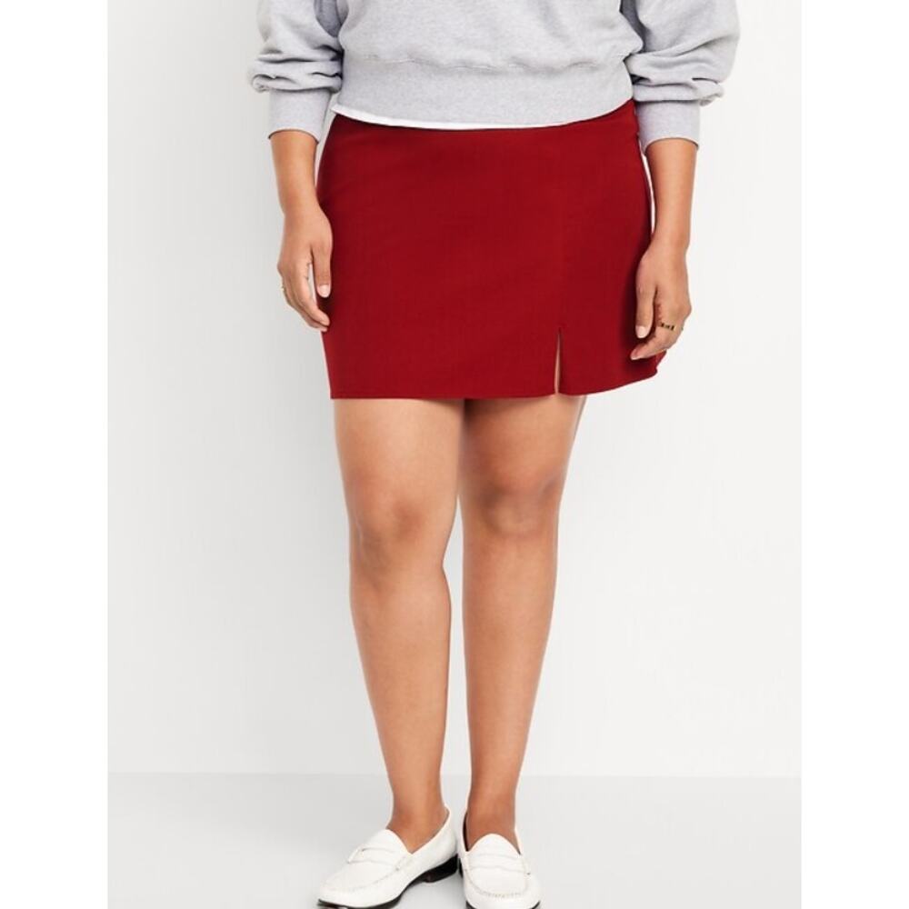 Old Navy Red Pixie Mini Skirt Women's Size XL Tall Stretch Work NWT